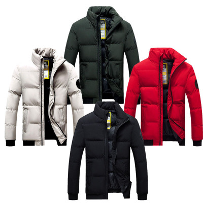 Foreign Trade Men's Cotton-Padded Clothes Winter Warm Padded down Jacket Short Wadded Jacket Men's Stand Collar Coat Export