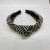 Black and White Lines Woven Knotted Hair Hoop European and American Fashionable Ethnic Style Two-Color Rattan Female