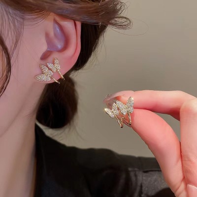 2022 New Unique Super Fairy Butterfly Studs Sterling Silver Needle Refined Stylish and Versatile High-Grade Earrings