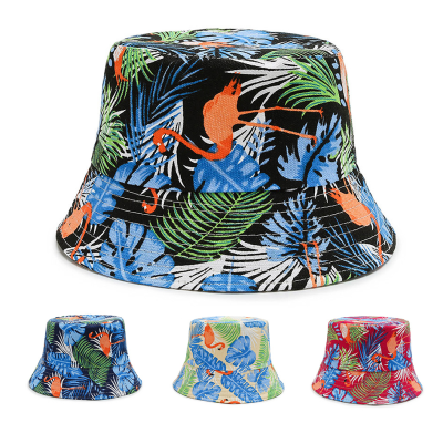 New Cross-Border Vacation Style Floral Bucket Hat Men's and Women's Japanese Style Printing Outdoor Sunshade Retro Ethnic Style Bucket Hat
