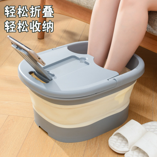 foldable household massage health care foot tub calf with lid insulation plastic foot washing basin dormitory