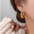 Laziness Retro High-Grade European and American Niche Minimalist Oval Ring Ring Gold-Plated Silver Non-Fading Earrings