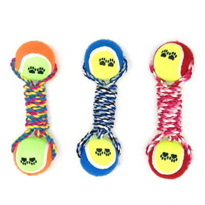 Manufacturers Supply Pet Toy Dog Molar Tooth Cleaning Toy Cotton Dumbbell Tennis Bone Cotton Rope Toys