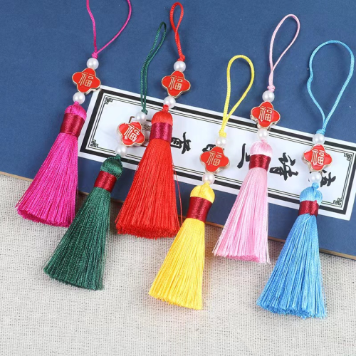 5.5cm small tassel tassel small tassel pendant four-leaf clover fu tassel chinese knot tassel wholesale