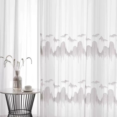 New Embroidery Yarn Landscape Curtain Light Transmission Nontransparent Bedroom Living Room Balcony Mesh Curtains