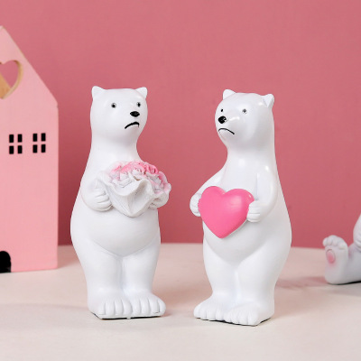 New Creative Cute Polar Bear Resin Decorations Home Living Room Decoration Decoration Photo Props Give Children Presents