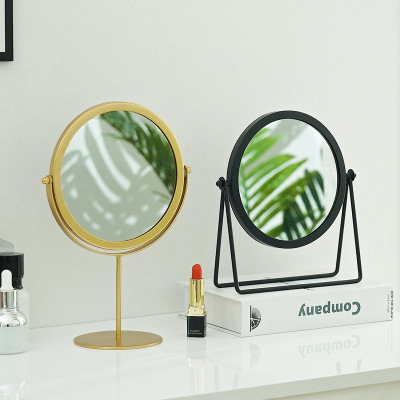 Nordic Simple Makeup Mirror Cosmetic Mirror Desktop Bedroom Large Student Household Dormitory Internet Celebrity Iron Mirror