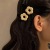 Velvet Flower Barrettes Small Side Clip Flocking Hairpin Bangs Side Clip Milk Coffee Color Cute Hair Accessories Female