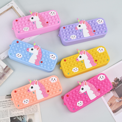 Factory Wholesale Soft Rubber Pencil Box Decompression Silicone Pencil Case Student Stationery Box Creative Cute Cartoon Children's Pencil Case