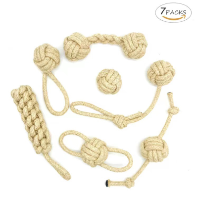 Pet Supplies Wholesale Hemp Rope Set Dog Bite Toys Molar Interaction Dogs and Cats Toy Manufacturers Supply