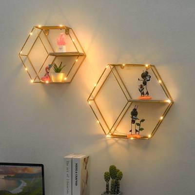 Nordic Ins Living Room Wall Decoration Pendant Milk Tea Shop Wall Iron Shelf Home Wall Hanging Creative Wall Decoration