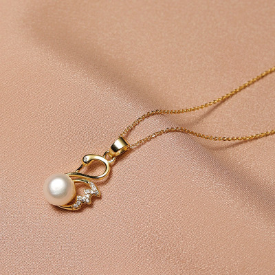 Korean New Natural Freshwater Pearl Little Swan Fashion Popular Clavicle Chain