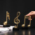 European Entry Lux Creative Resin Musical Note Decoration Home Living Room TV Cabinet Entrance Decoration Golden Note-Shaped Set