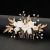 Europe and America Cross Border for White Ceramic Flower Alloy Leaf Shape Hair Comb Side Comb Bridal Wedding Headdress