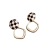 Simple Checkerboard Grid Drop Oil Square Earrings Sterling Silver Needle Temperament Entry Lux All-Match Design Earrings