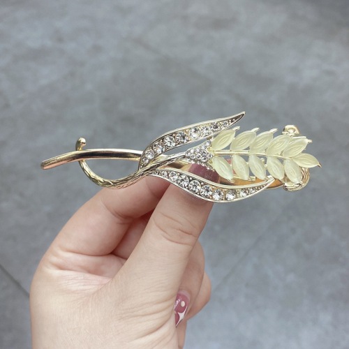 summer new wheat ear delicate twist clip high sense temperament back head word barrettes frog buckle spring clip