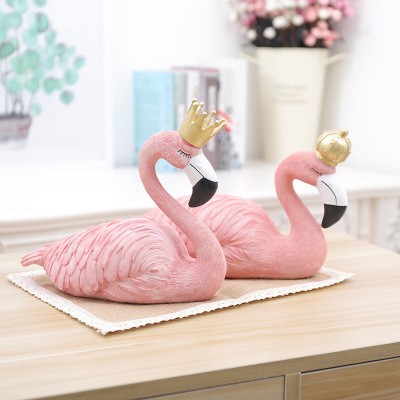 Nordic Home Ins Flamingo Ornament Cake Decorations Birthday Gift Flamingo Resin Handiwork Decoration