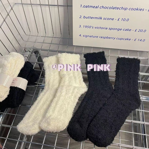 Autumn and Winter Solid Color Twist coral Fleece Socks Women‘s Thick Warm Home Girl Cold-Proof Confinement Socks Sleep Floor Socks