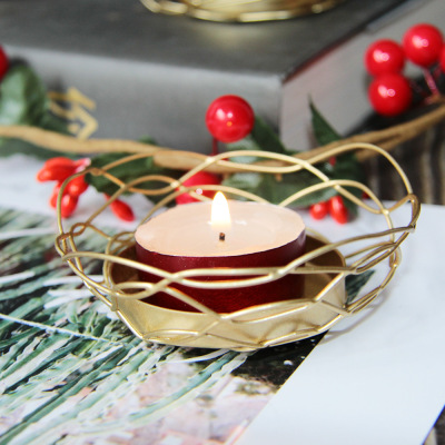 Cross-Border Wholesale Nordic Golden Iron Bird's Nest Candlestick Candlestick Creative Aromatherapy Candle Decoration Ornaments