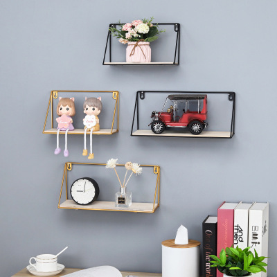 Creative Punch-Free Wall Shelf Kitchen Wall Living Room Bedroom Room Wall Iron Storage Organizer