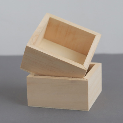 Wholesale Creative Wooden Desktop Storage Box Log Square Small Wooden Box Sundries Storage Box Storage Box