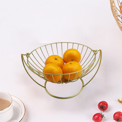 Cross-Border Nordic Fruit Basket Creative Iron Fruit Plate Fruit Basket Snack Dried Fruit Plate Living Room Home Storage Basket