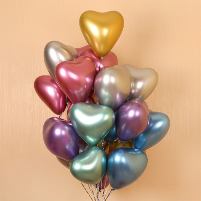 Metal Heart Aluminum Balloon Heart-Shaped Wedding Romantic Arrangement Birthday Party Decoration Chicken Hearts Rubber Balloons