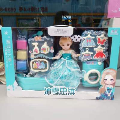 Super Sheng Ice Snow Siqi Mini Doll Girl Princess Doll Set Children's Multi-Joint Play House Stroller Toy