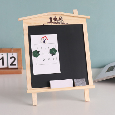 Creative Small House Bracket Wooden Blackboard Magnetic Kindergarten Children Teaching Mini Blackboard Message Board