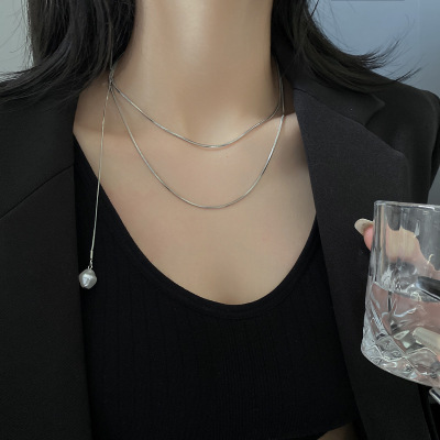 Ins Minority Simple All-Match High Sense Tassel Pearl Pendant Fashion Commuter Dignified Sense of Design Accessories