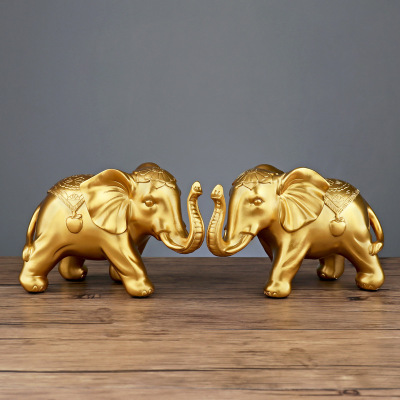 Elephant Pair Resin Decorations Creative Home Living Room Entrance and Wine Cabinet Office Cabinet Decoration Craft Ornament