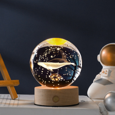 Creative Glow Galaxy Crystal Ball Wireless Small Night Lamp Home Decorations for Girlfriend Birthday Gift Gift