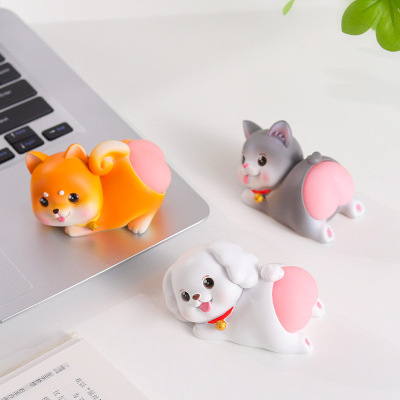 Cute Cartoon Bouncy Butt Dog Small Ornaments Creative 3D Soft Butt Office Desk Surface Panel Decompression Ornaments