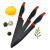 Stainless Steel Paint Knife with Knife Holder Red and Black Gradient Big Belly Handle 5-Piece Set Knife Chef Knife Slicing Knife Fruit Knife