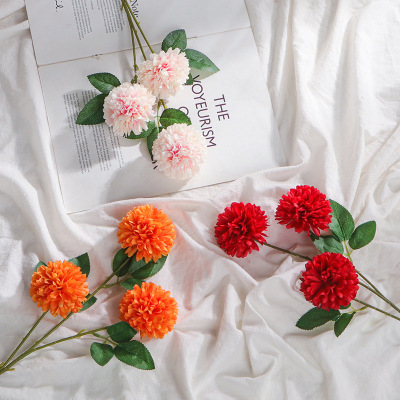 INS Simple Style Artificial Flower Ping Pong Chrysanthemum Hotel Home Soft Furnishings Silk Flower Shooting Props Fake Flower Artificial Flowers