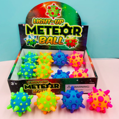 Cross-Border Amazon Stall Product Flash Fabric Shooting Start Ball TPR Cover Ball Vent Flash Bounce Toy