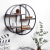 Chinese Style Living Room Wall Shelf Iron Solid Wood Partition round Wall Hanging Home Decoration Shelf Storage Rack