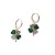 Palace Style Green Four-Leaf Flower Petal Ear Clip Fashion Retro Dignified Sense of Design All-Match High-Grade Earrings