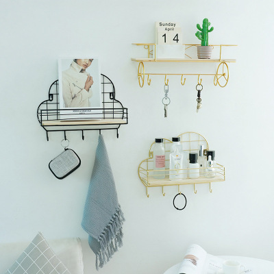 Punch-Free Wall Bathroom Storage Rack Bedroom Living Room and Dormitory Storage Wall Mount Hook Wall Kitchen Bedside Rack