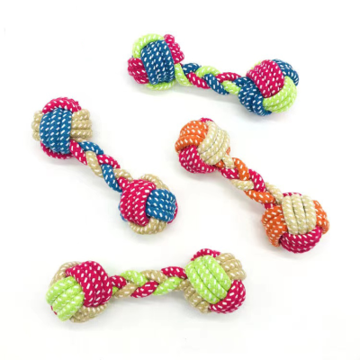 Pet Toy Braid Dumbbell Dog Dog Chewing Rope Small Size Woven Cotton Rope Toys Factory Direct Sales