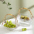 Creative Simple Glass Fruit Plate Portable Bamboo Rattan Fruit Basket Living Room Coffee Table Candy Snack Dish Transparent Fruit Plate