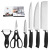 Stainless Steel Paint Knife Set Mesh Handle Forging Hammer Pattern Six-Piece Set Combination Small Kitchen Knife Chef Knife Small Cutter