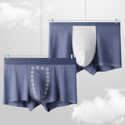 Men's Underwear Anion Modal Traceless Ventilation plus Size Functional Underwear Flat Shorts