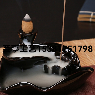 2023 Mini Backflow Incense Burner Foreign Trade Lotus Leaf Waterfall