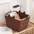 Storage Basket Imitation Rattan Portable Storage Basket Stainless Steel Bracket Picnic Basket Pp Waterproof Shopping Basket