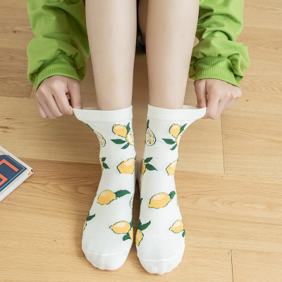 Women's Korean-Style Cute Cartoon Fruit Mid-Calf Length Socks for Students Trendy Mid-Calf Length Socks Japanese Style Stockings Autumn and Winter Mid-Calf Length Socks