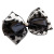 Oversized Black Lace Barrettes Back Head Spring Clip Bow Headdress Heart Shape Rhinestone Female Headdress Flower