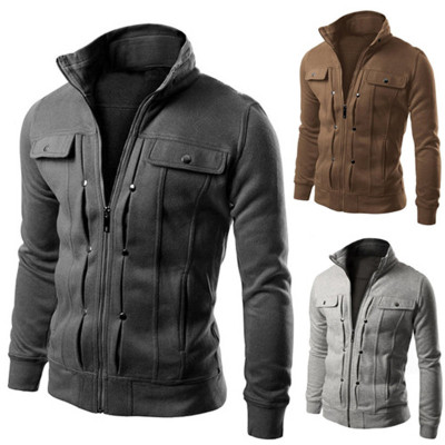 Foreign Trade Men's Coat Cross-Border Hot Sale Fashion Zipper Foreign Trade Cardigan Jacket Coat