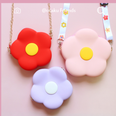 2021 New Macaron Crossbody Bag Lovely Cute Girl Heart Chain Little Flower Single-Strap Shoulder Bag Made from Silicone Student Female