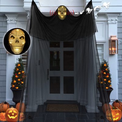 Halloween Atmosphere Layout Props Voice Control Lighting Gauze Hanging Ghost Courtyard Decoration Scene Layout Props